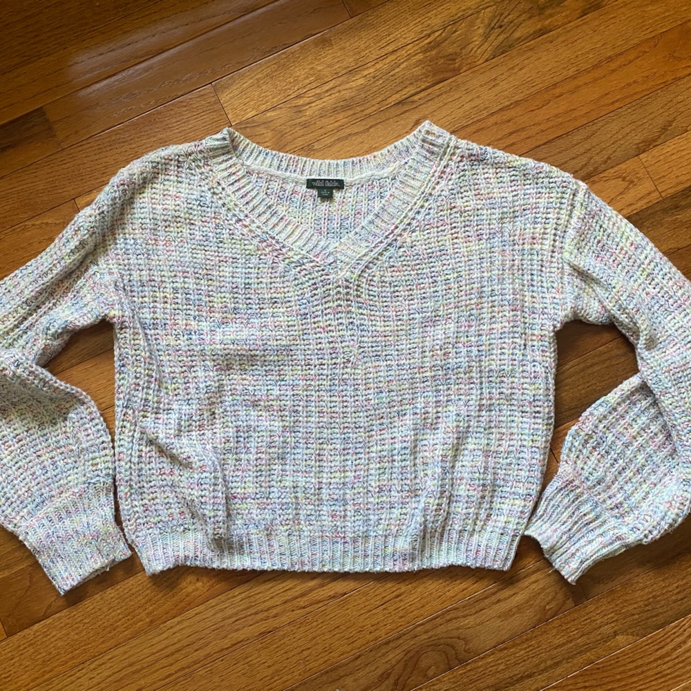 Multi Color Crop Sweater